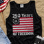America 250 Tank Top — 250 Years of Freedom Vintage Flag