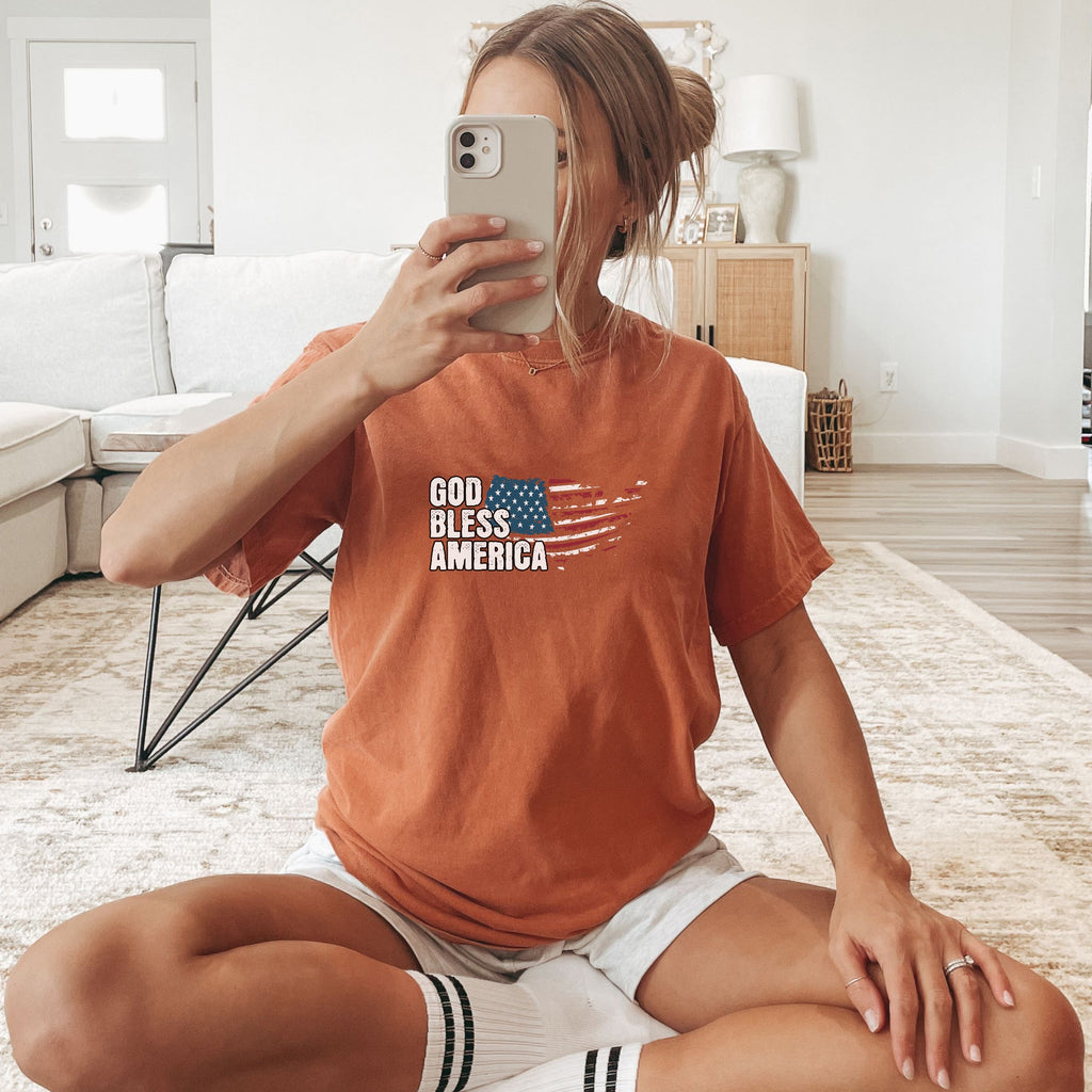 God Bless America Distressed Flag 250 Shirt