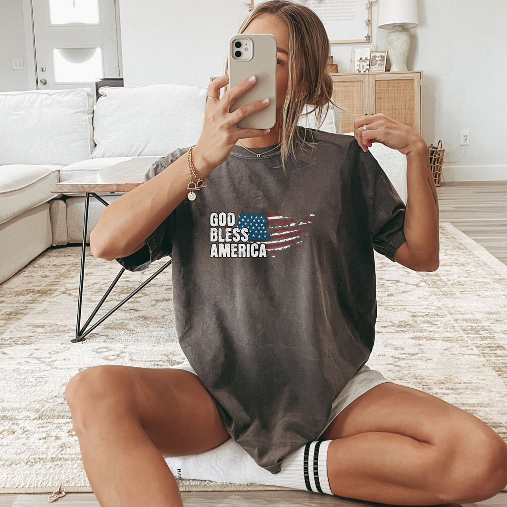 God Bless America Distressed Flag 250 Shirt