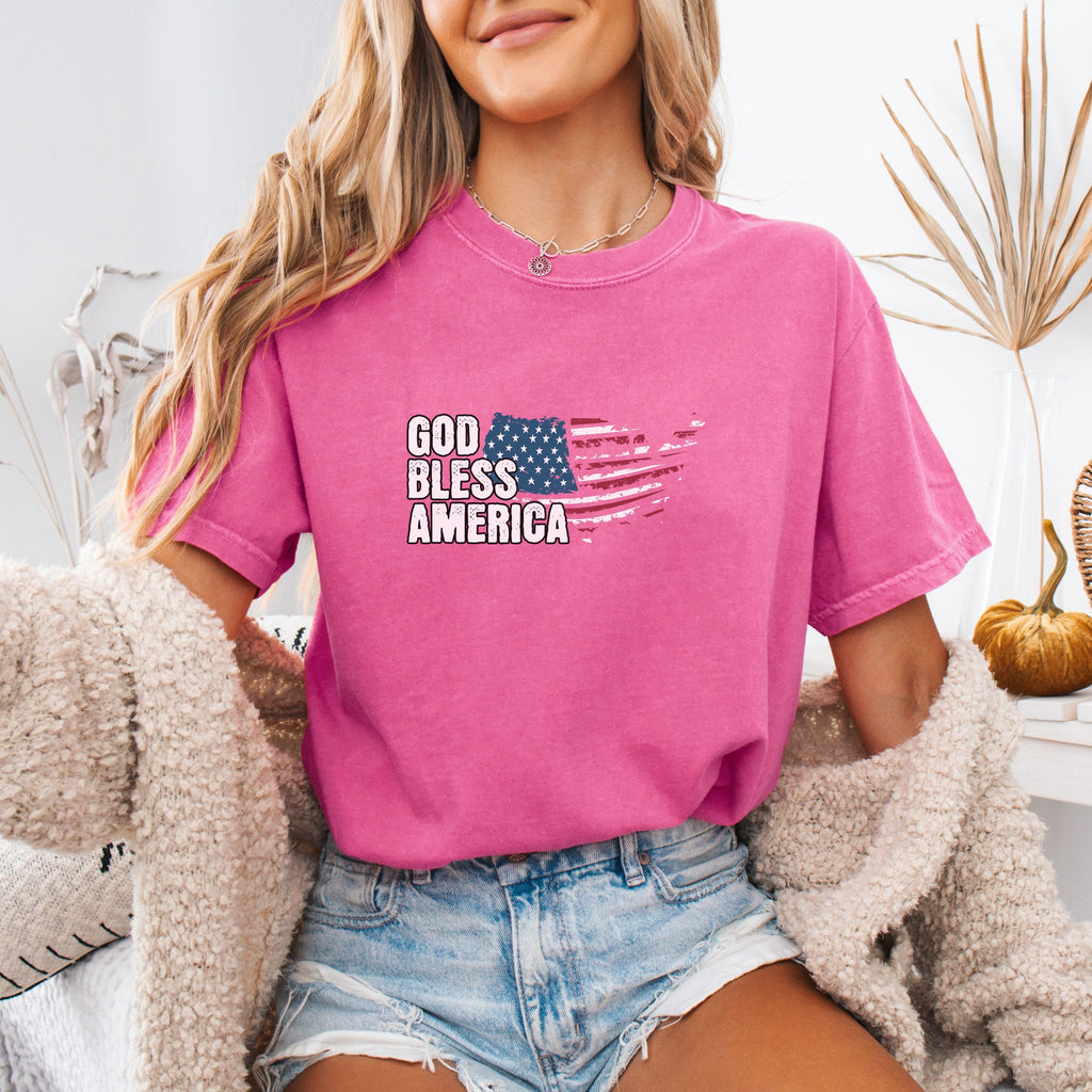 God Bless America Distressed Flag 250 Shirt