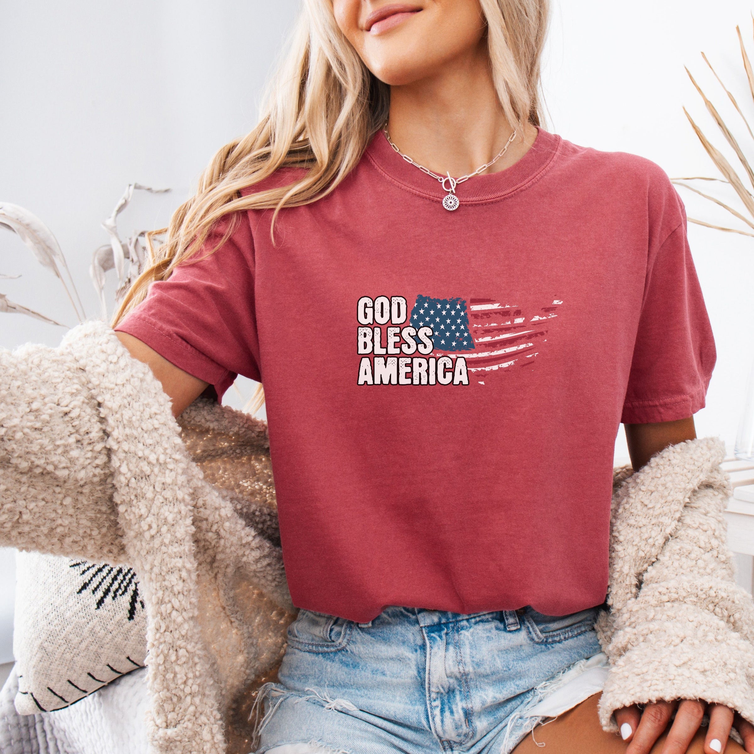 God Bless America Distressed Flag 250 Shirt