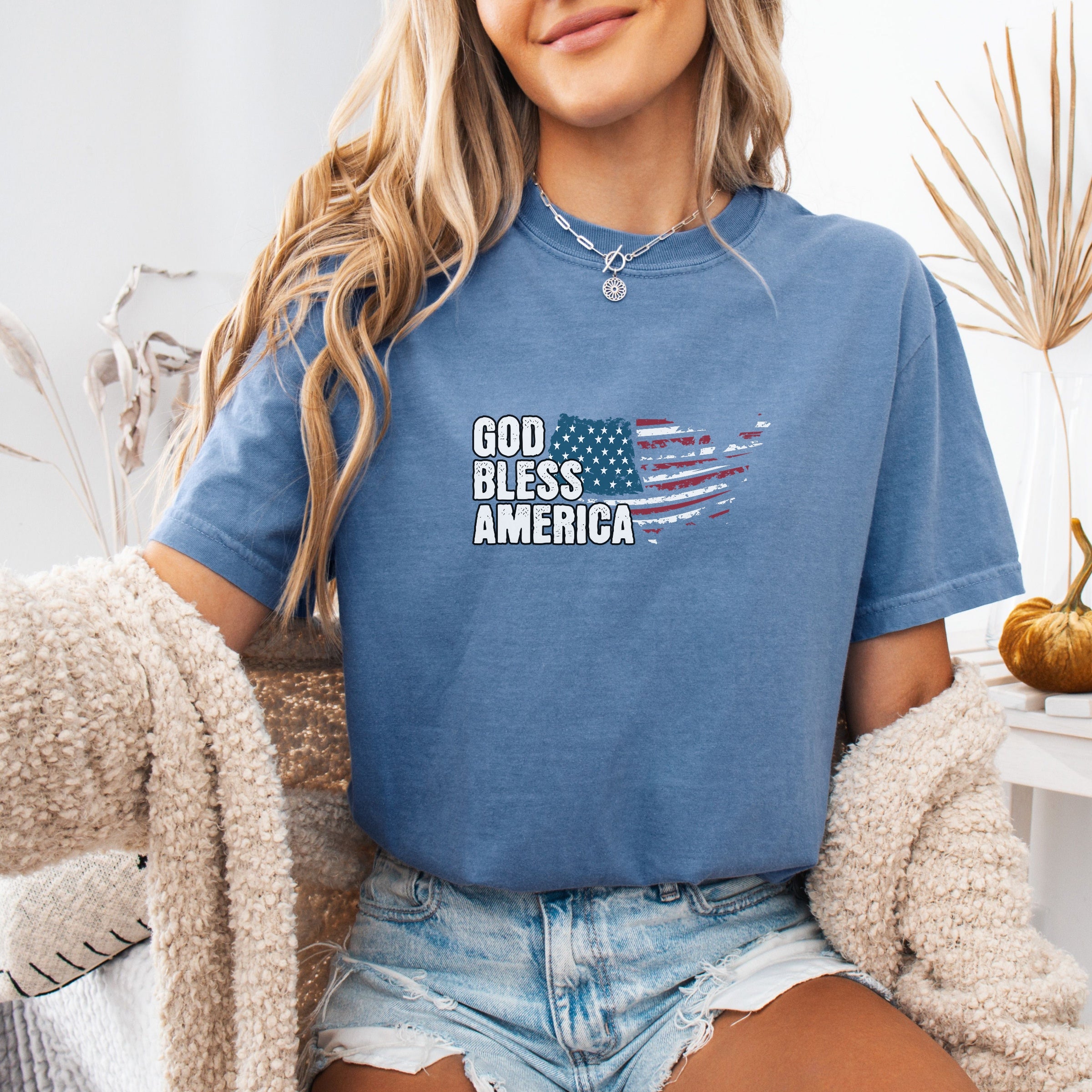 God Bless America Distressed Flag 250 Shirt Main image