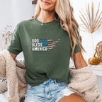 God Bless America Distressed Flag 250 Shirt