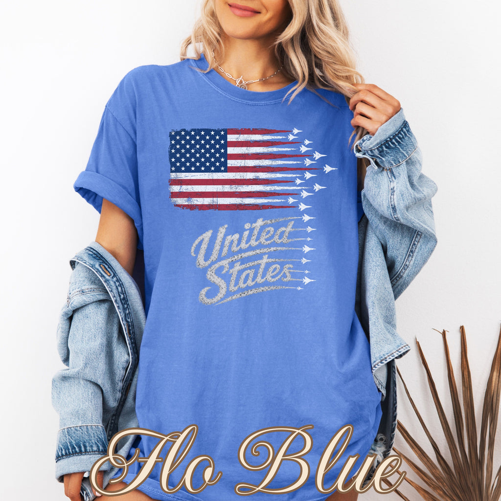 Distressed Retro Jets America 250 Flag Shirt