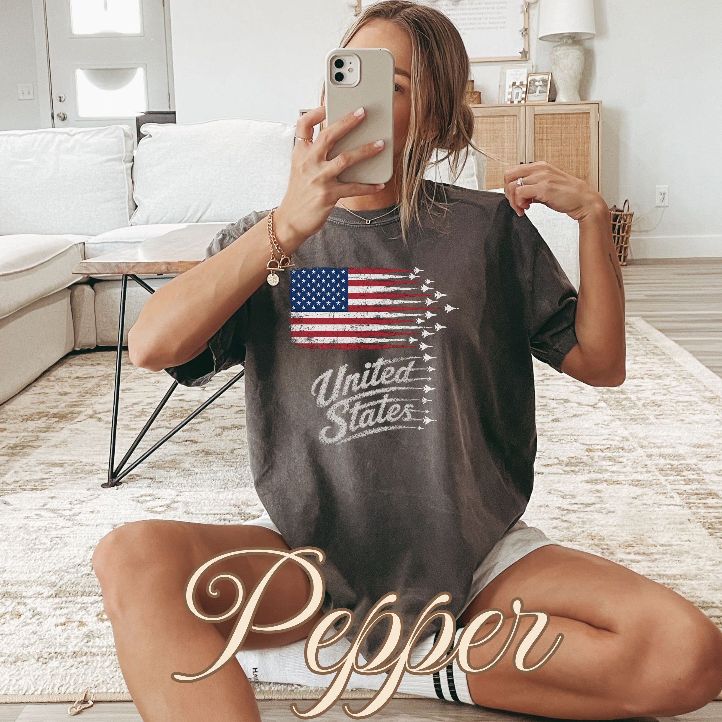 Distressed Retro Jets America 250 Flag Shirt