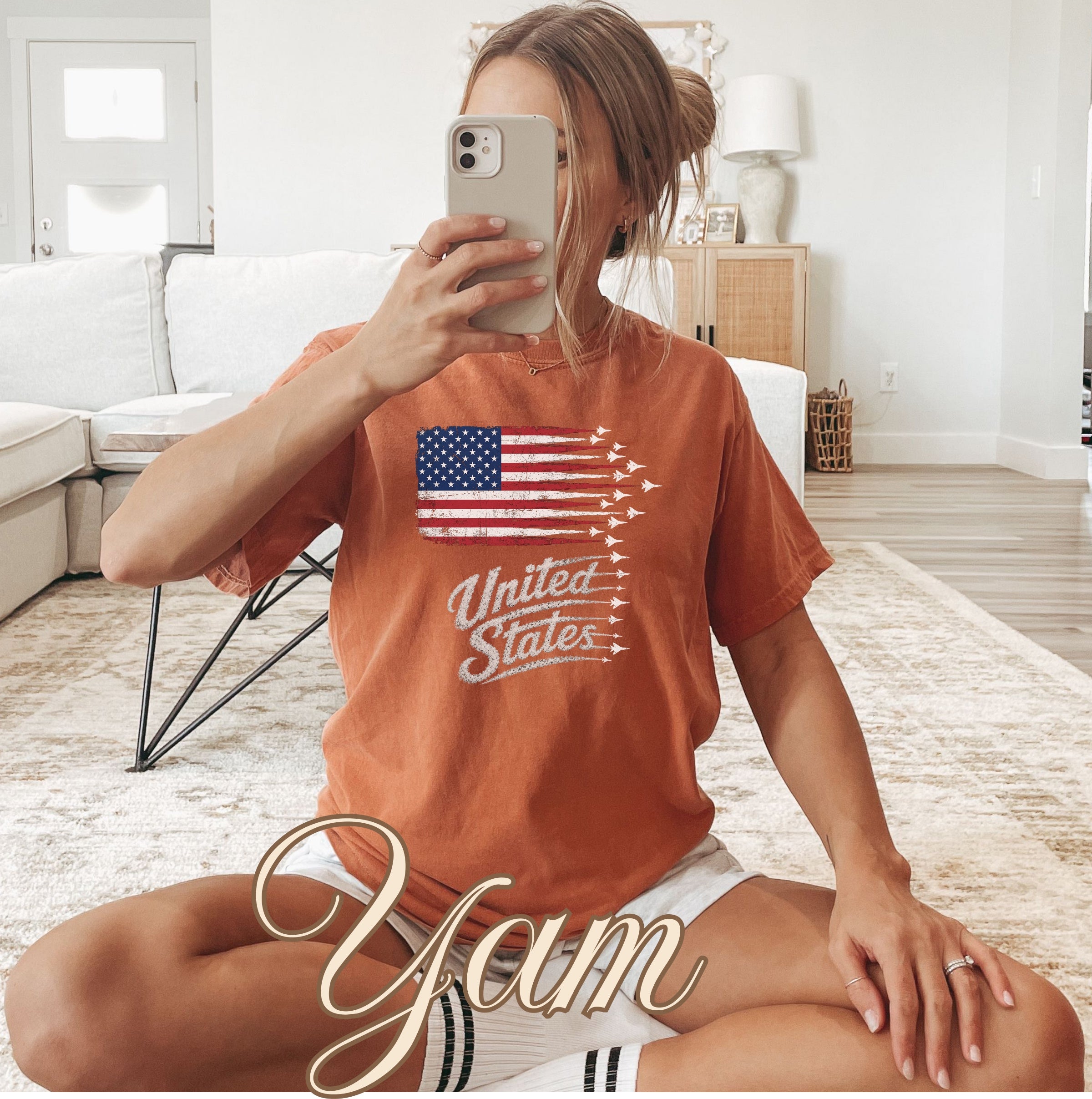 Distressed Vintage Jets Flag America 250 Shirt Secondary image