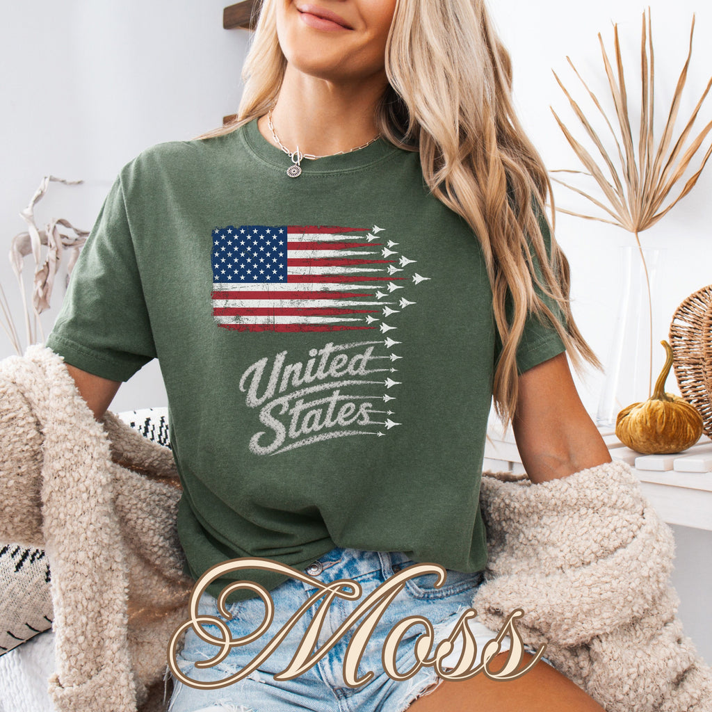 Distressed Vintage Jets Flag America 250 Shirt