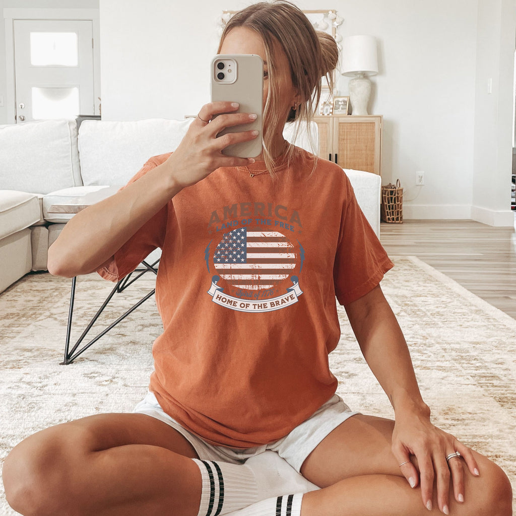 Land of the Free America 250 Flag Shirt