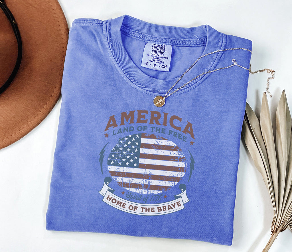 Land of the Free America 250 Flag Shirt