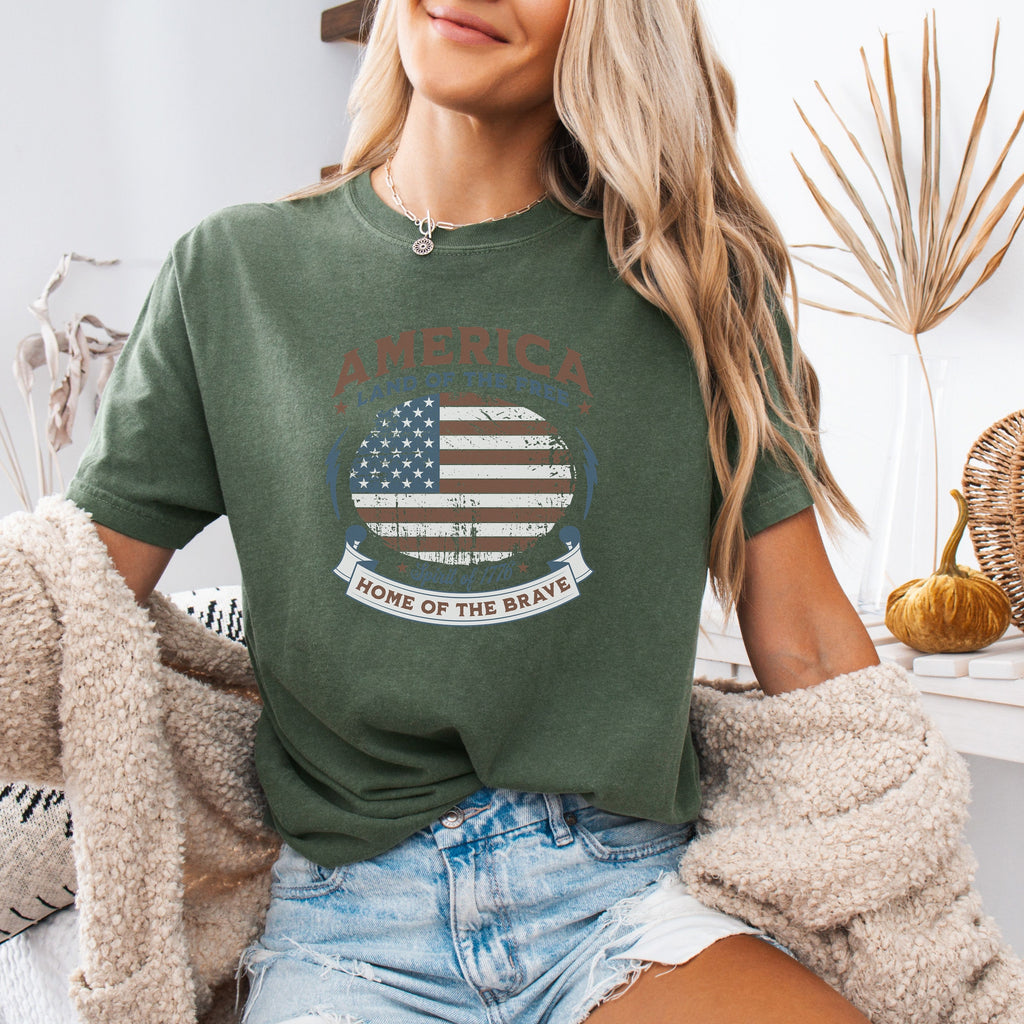 Land of the Free America 250 Flag Shirt