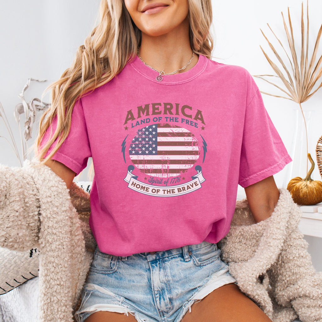 Land of the Free America 250 Flag Shirt