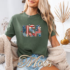 USA Faux Patchwork Letters America 250 Shirt