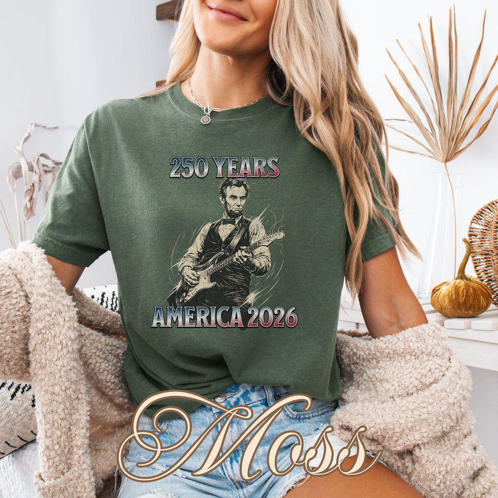 Abraham Lincoln Playing Guitar America 250 Shirt