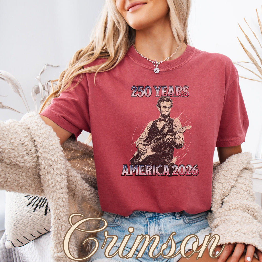 Abraham Lincoln Playing Guitar America 250 Shirt