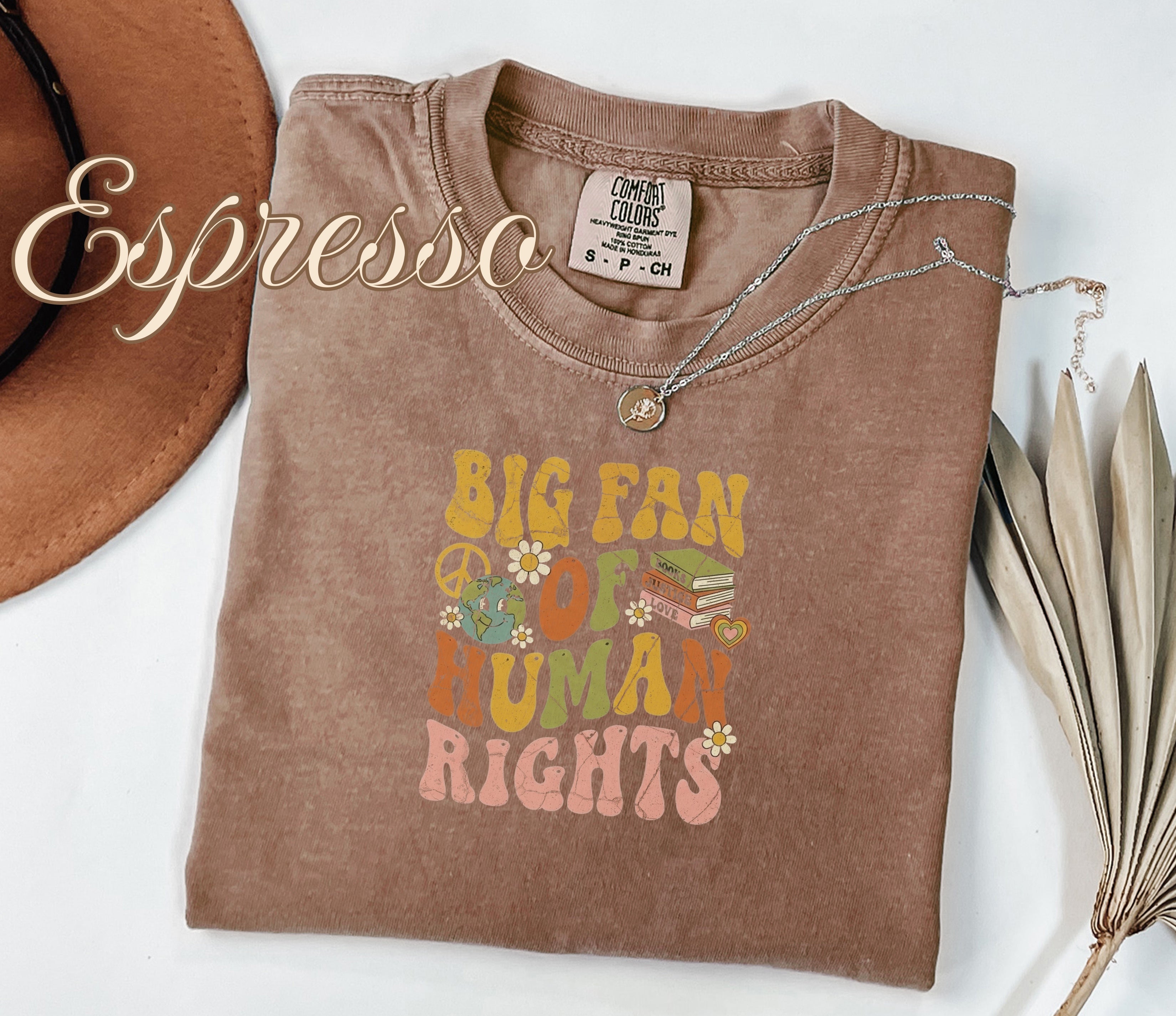 Big Fan of Human Rights Retro Peace Shirt Secondary image