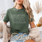 My Shit List Checklist Humor Shirt