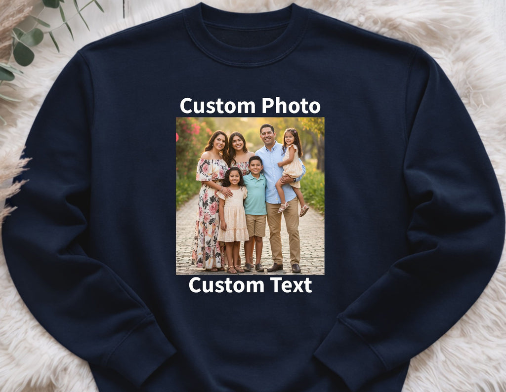Custom Photo Bootleg Crewneck Sweatshirt
