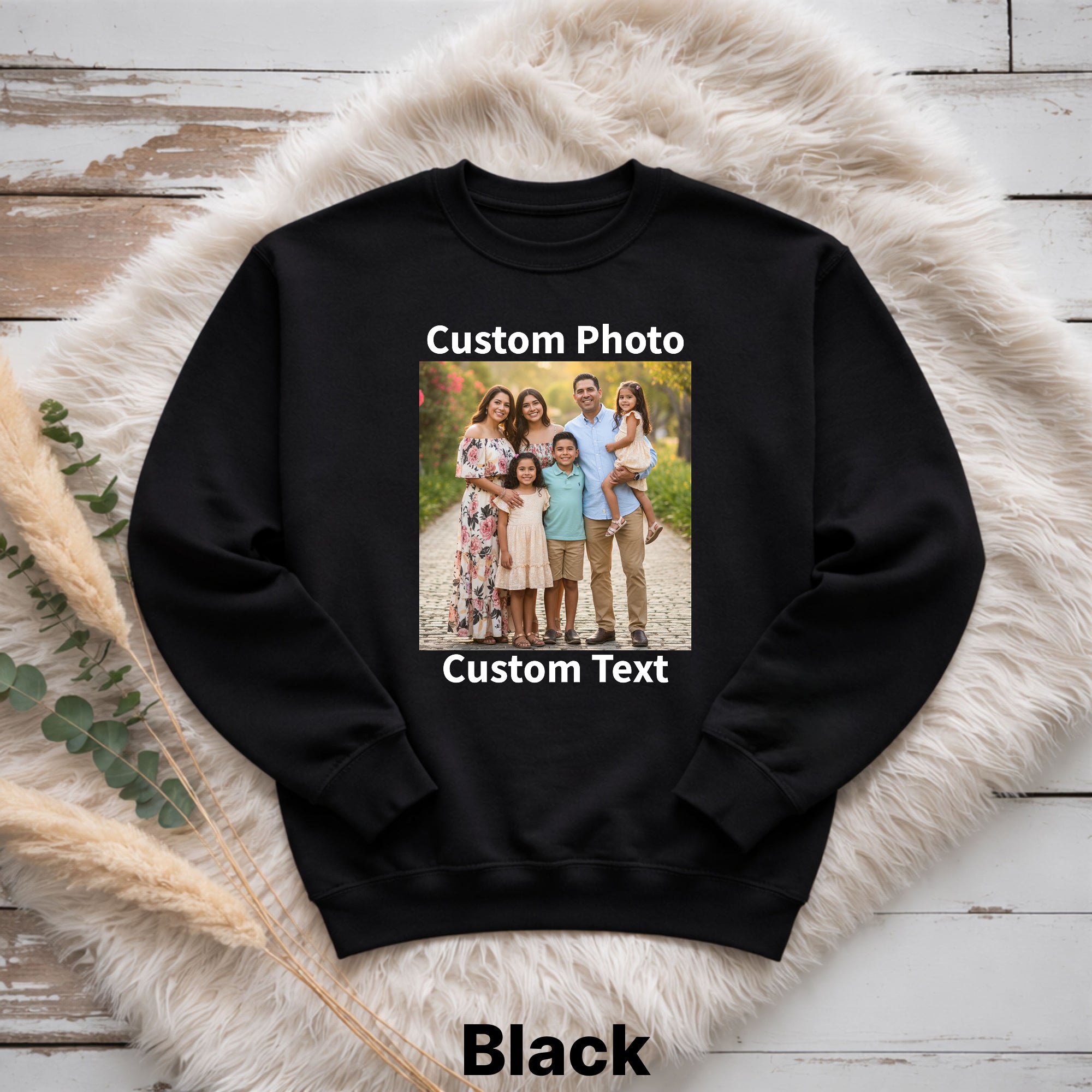 Custom Photo Bootleg Crewneck Sweatshirt