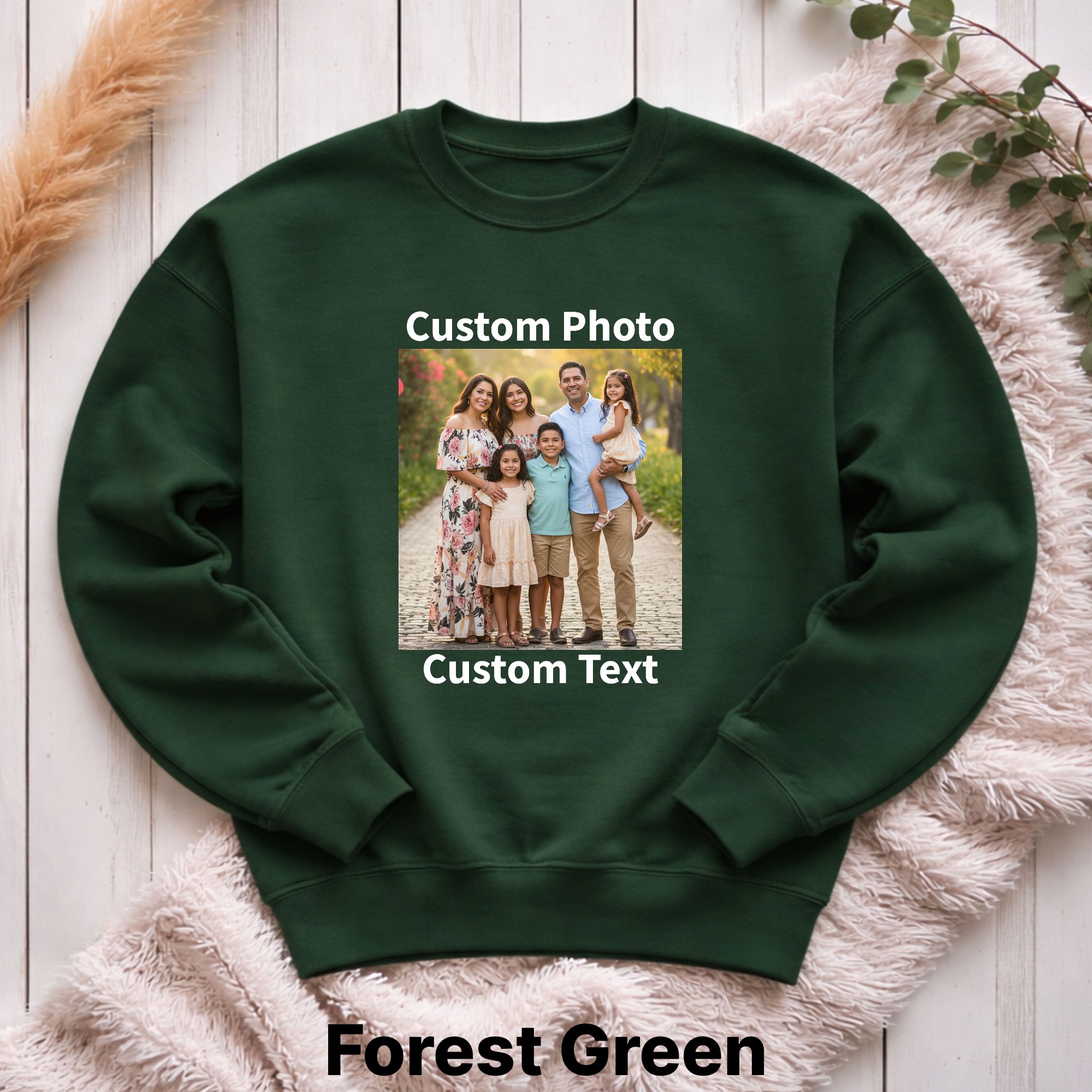 Custom Photo Bootleg Crewneck Sweatshirt