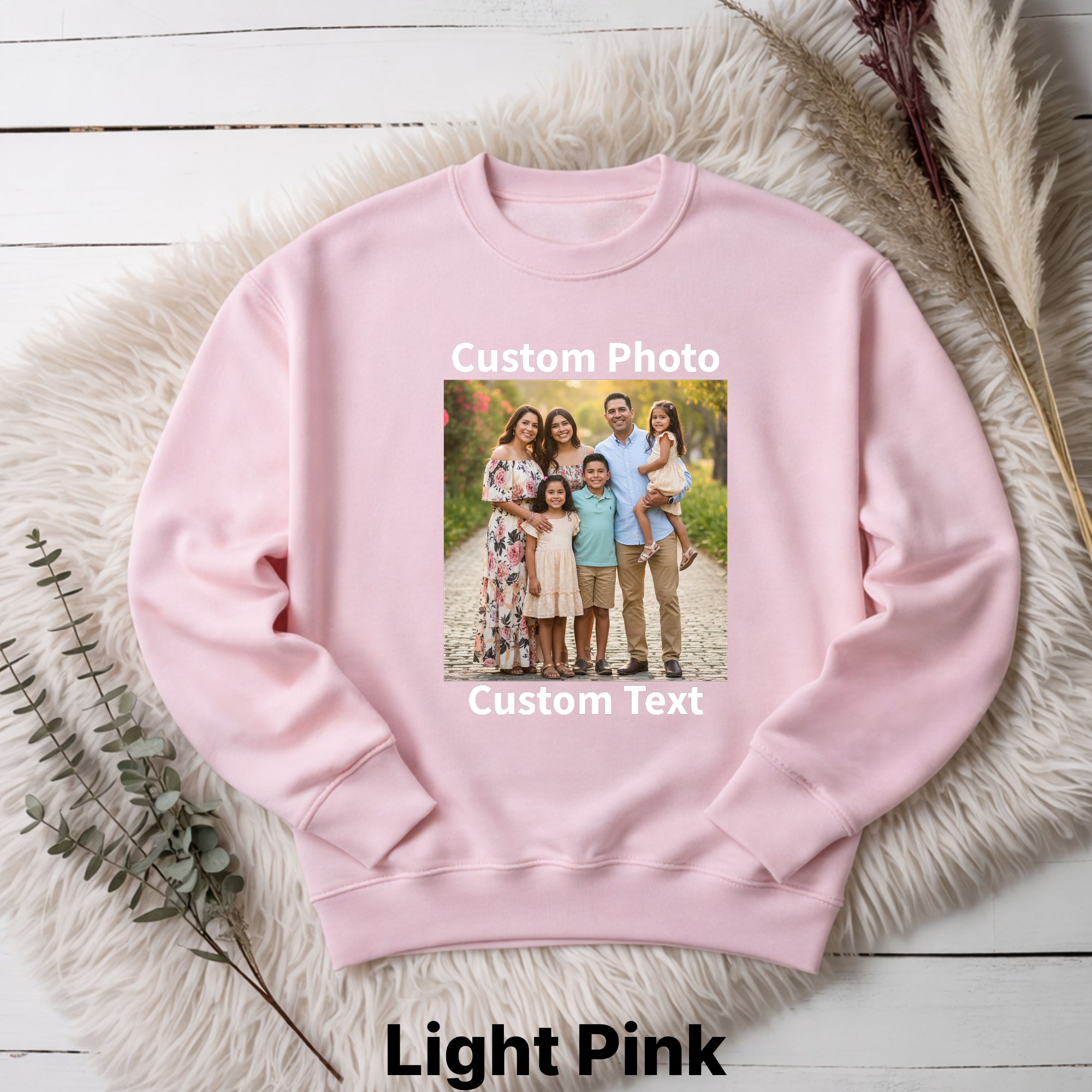 Custom Photo Bootleg Crewneck Sweatshirt
