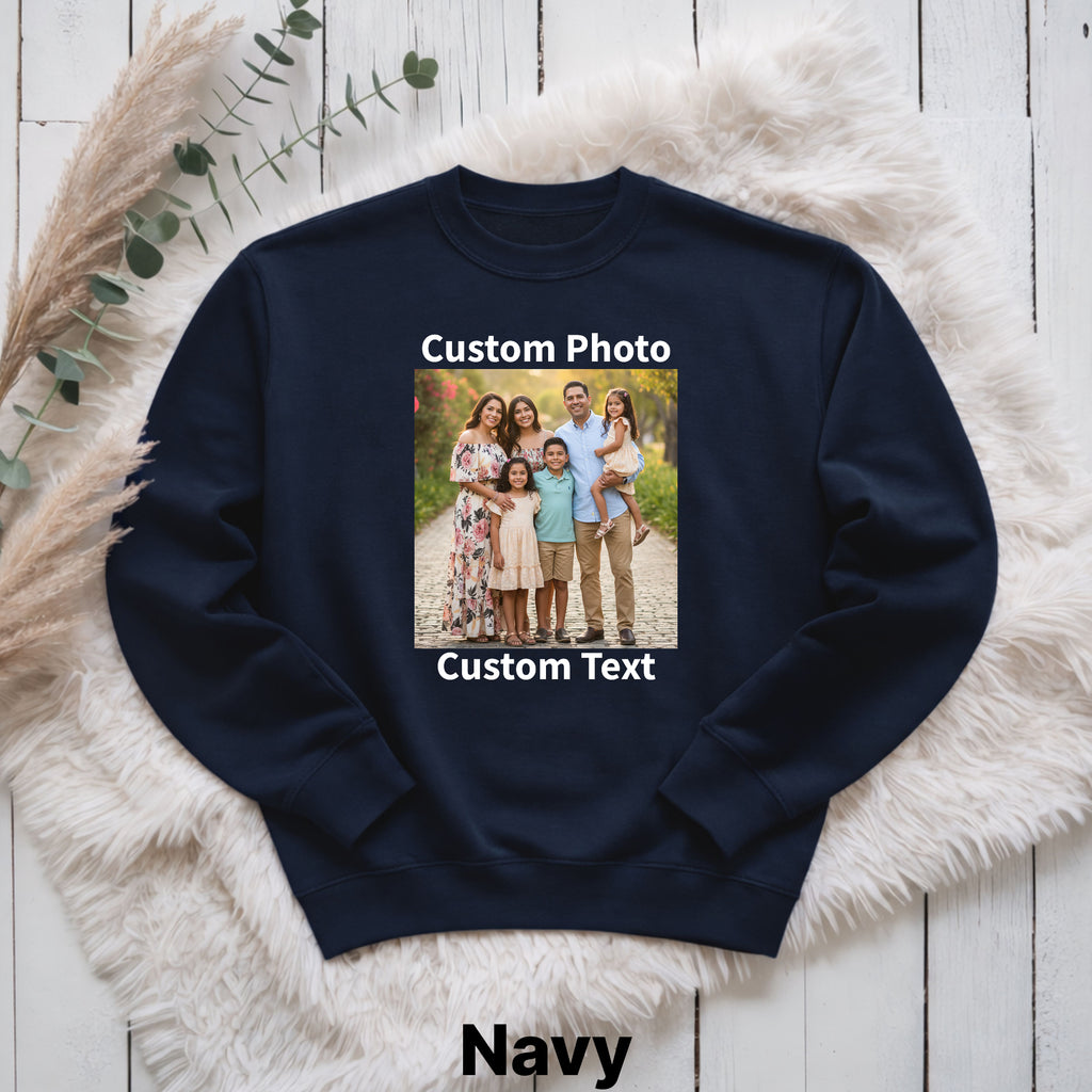 Custom Photo Bootleg Crewneck Sweatshirt