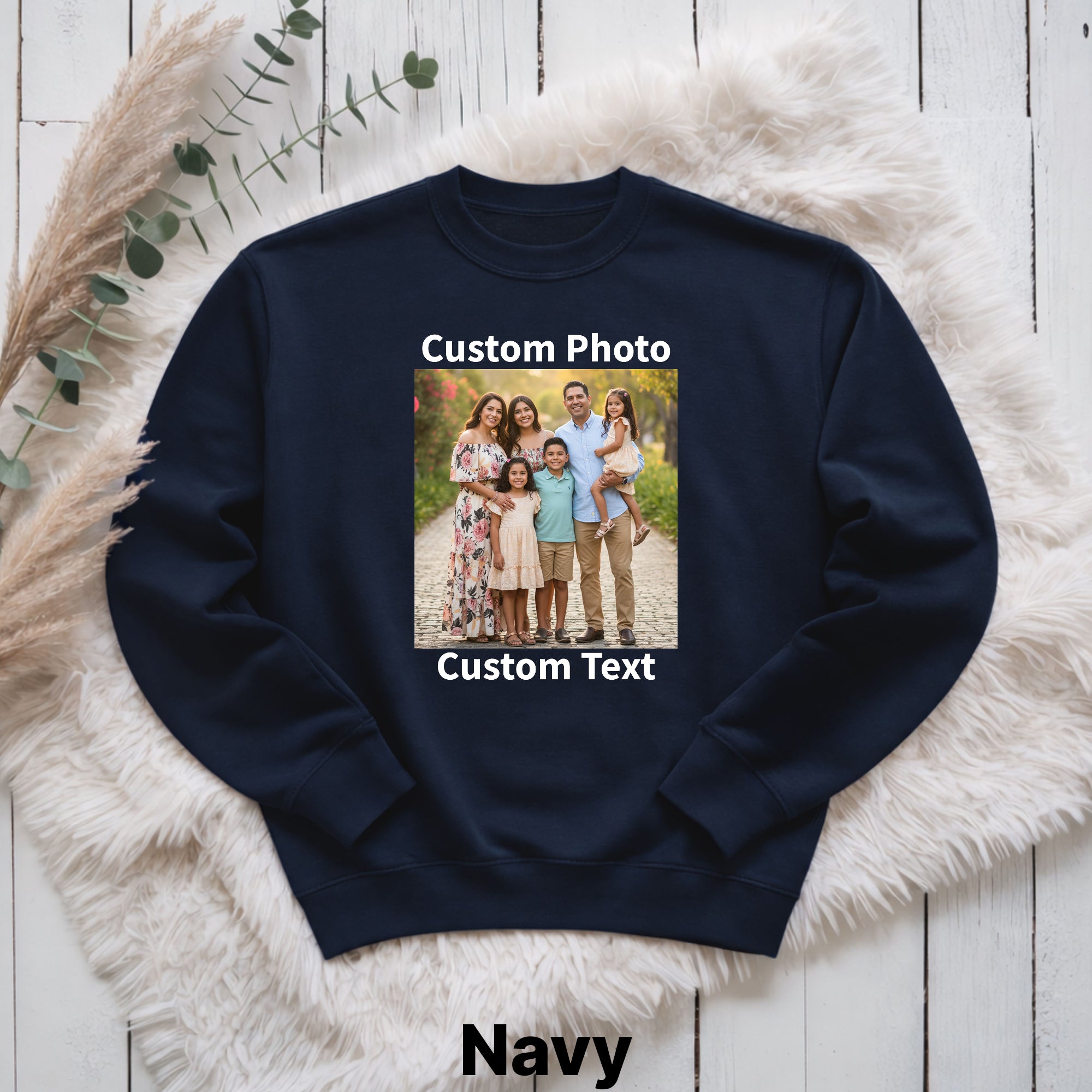 Custom Photo Bootleg Crewneck Sweatshirt