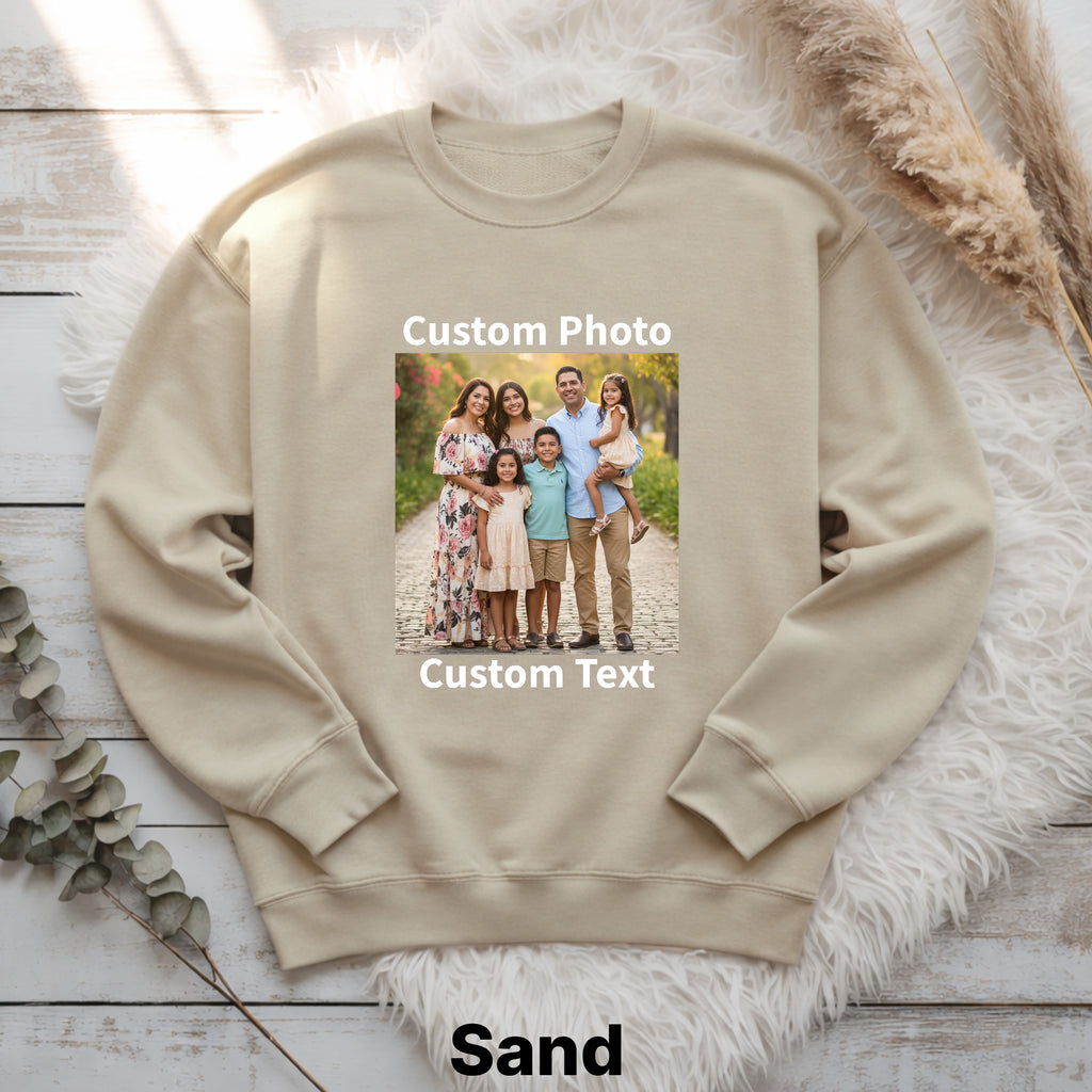 Custom Photo Bootleg Crewneck Sweatshirt
