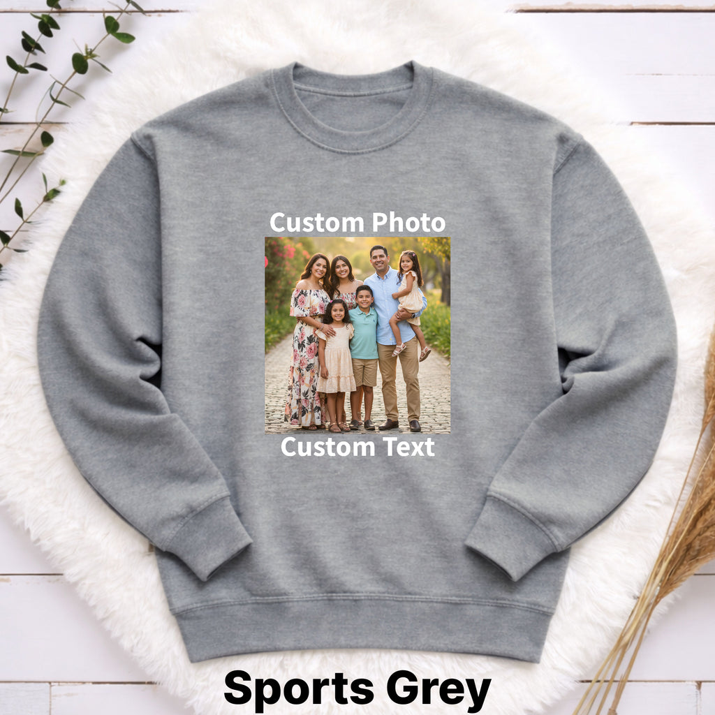 Custom Photo Bootleg Crewneck Sweatshirt