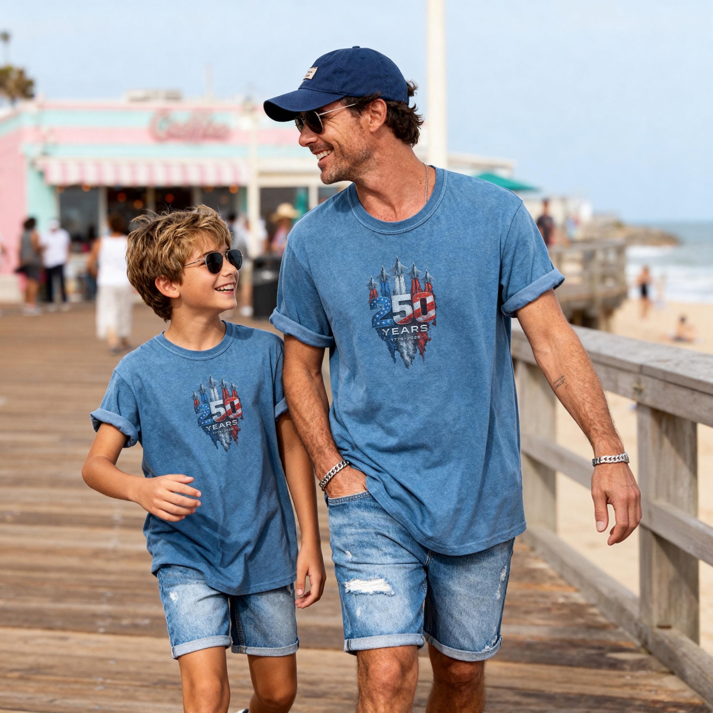 America 250 Military Jets Patriotic Youth Tee Secondary image