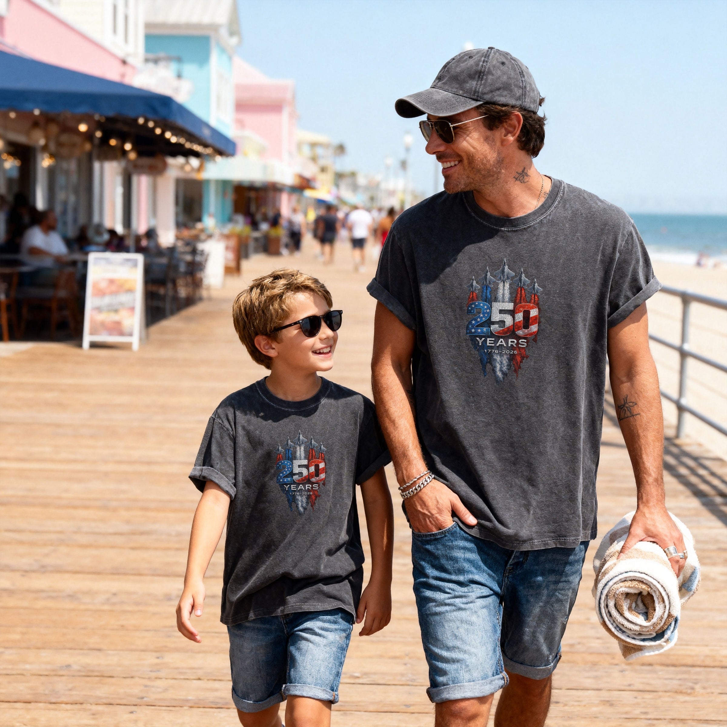 America 250 Military Jets Patriotic Youth Tee Main image