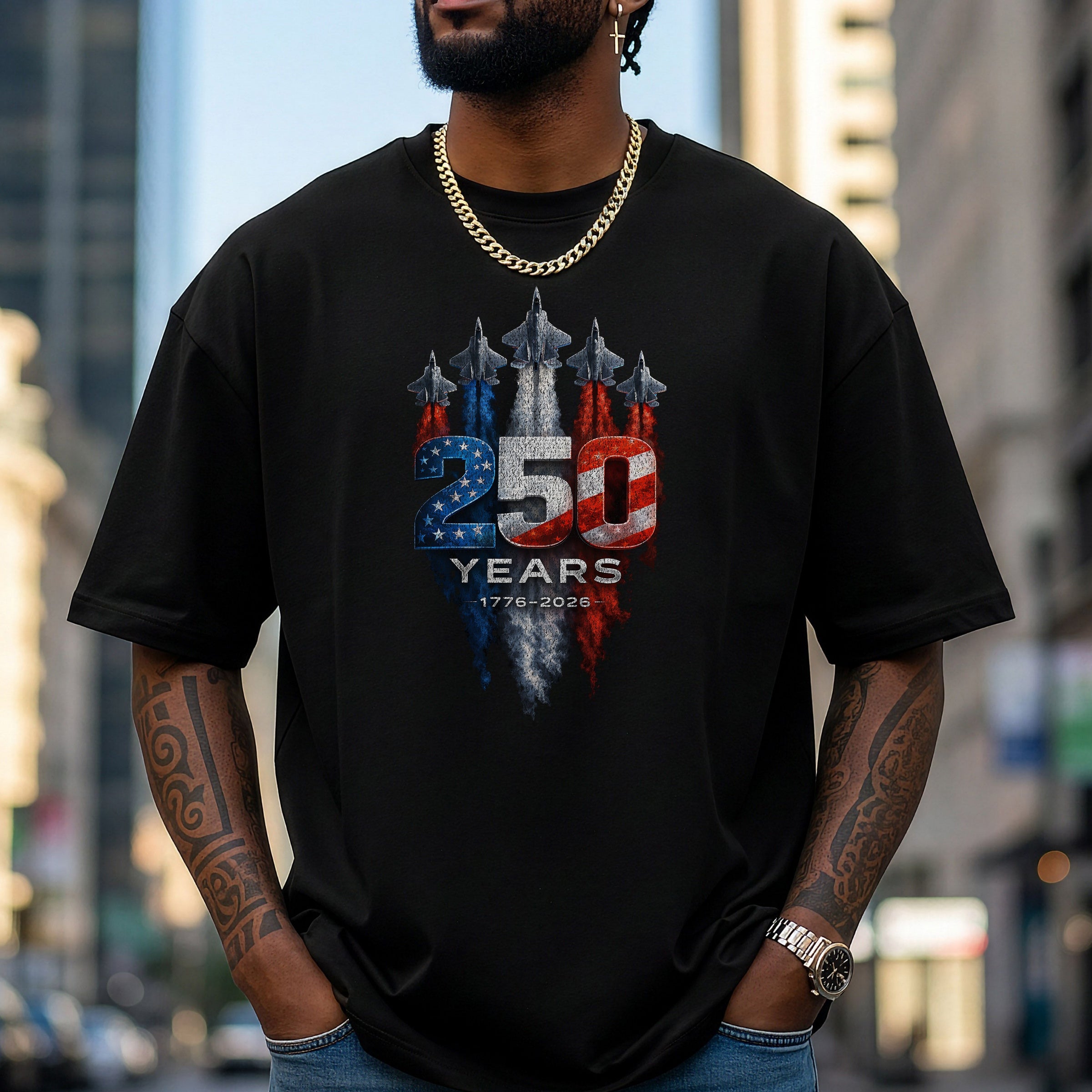 America 250 Military Jets Patriotic Tee