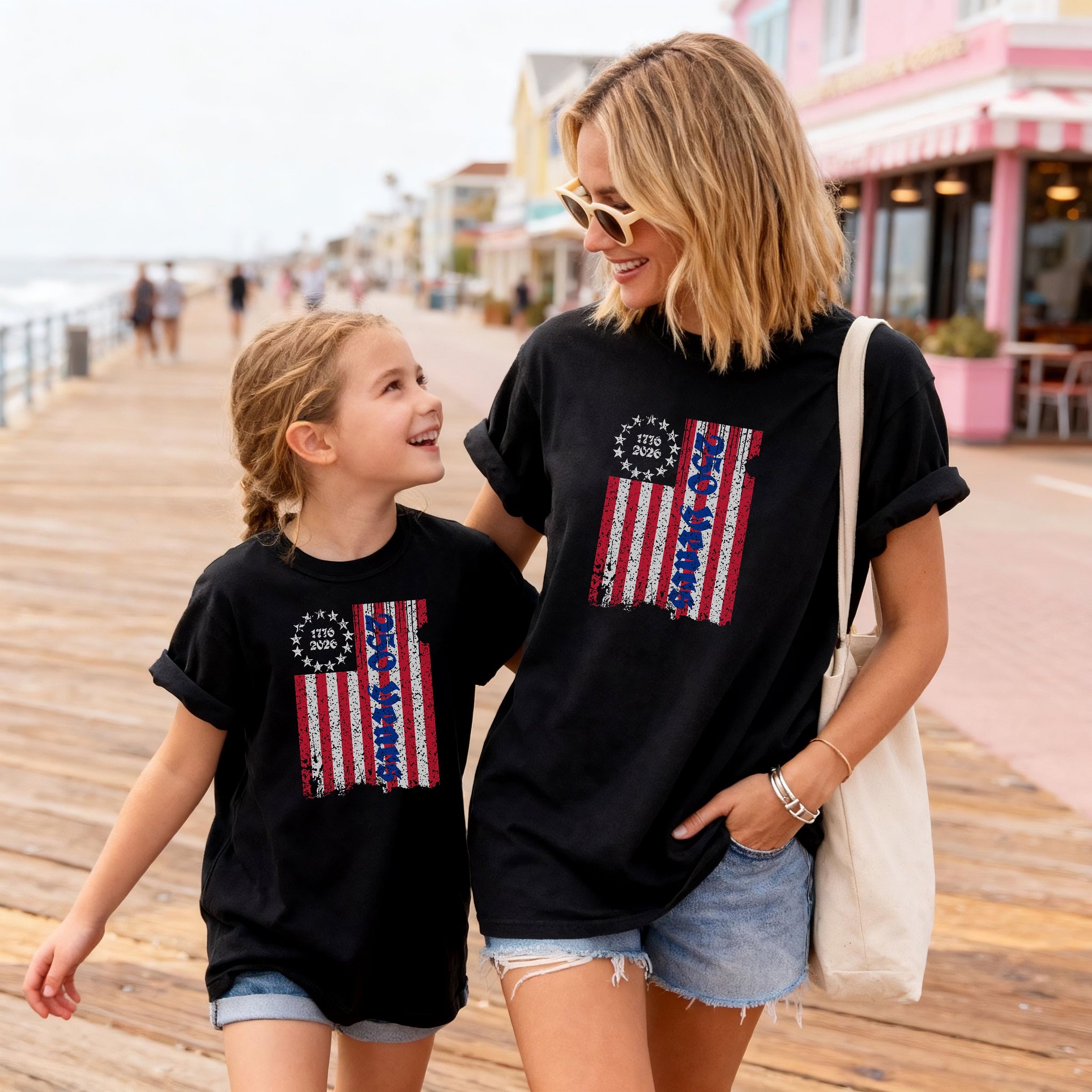 Betsy Ross Flag Youth Tee, 1776–2026 Patriotic Kids Shirt Main image