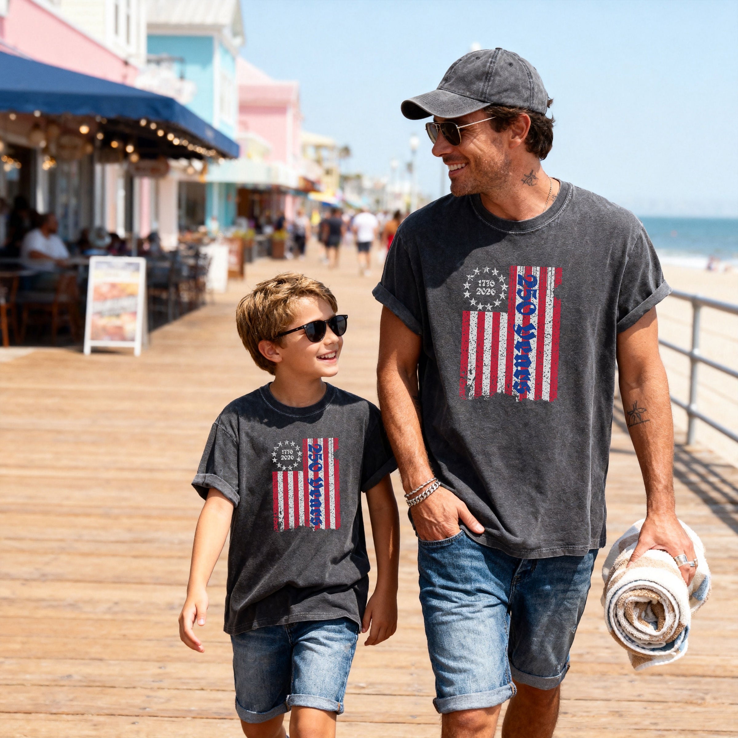 Betsy Ross Flag Youth Tee, 1776–2026 Patriotic Kids Shirt Secondary image