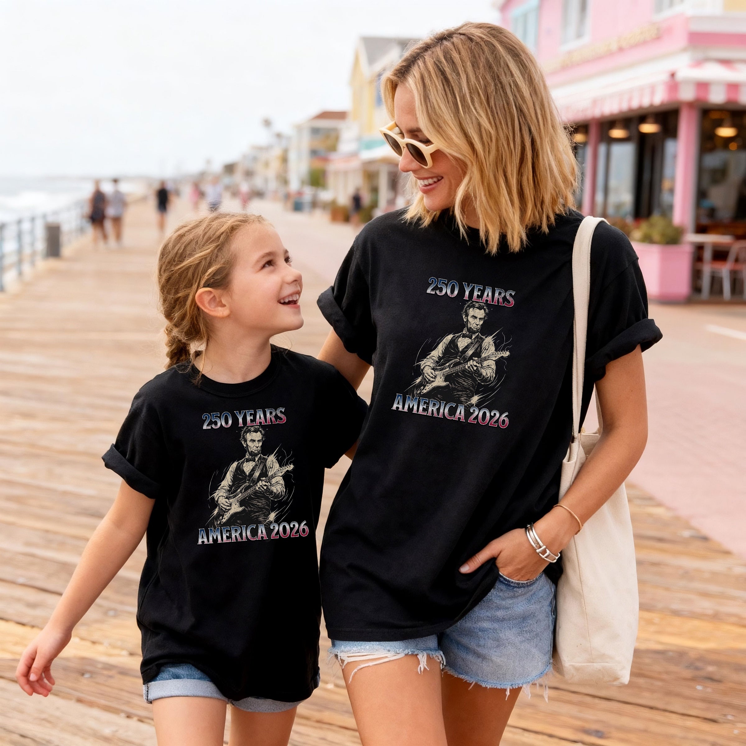 Abraham Lincoln Playing Guitar America 250 Youth Tee Main image