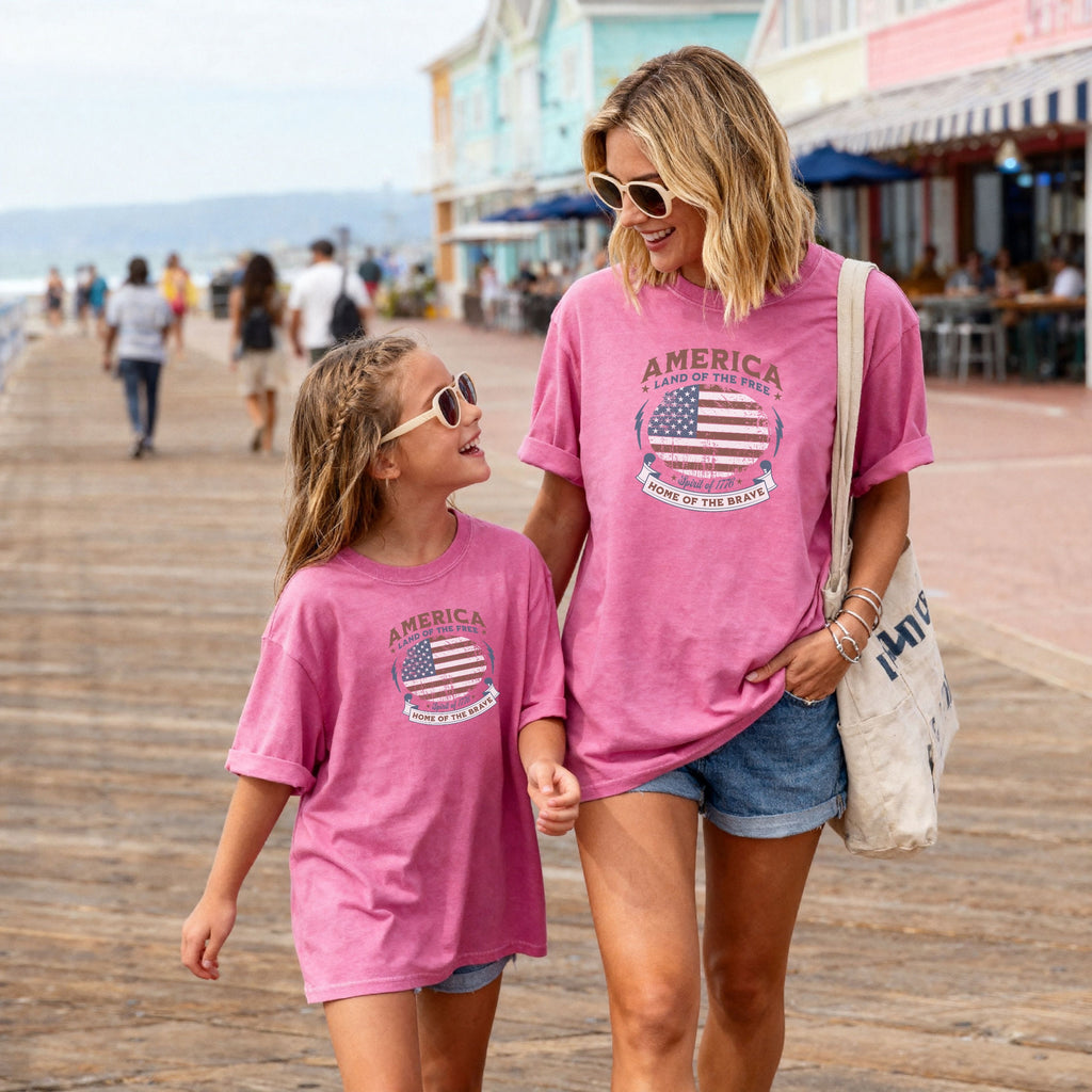 Home of the Brave, Land of the Free 250 Flag Youth Tee
