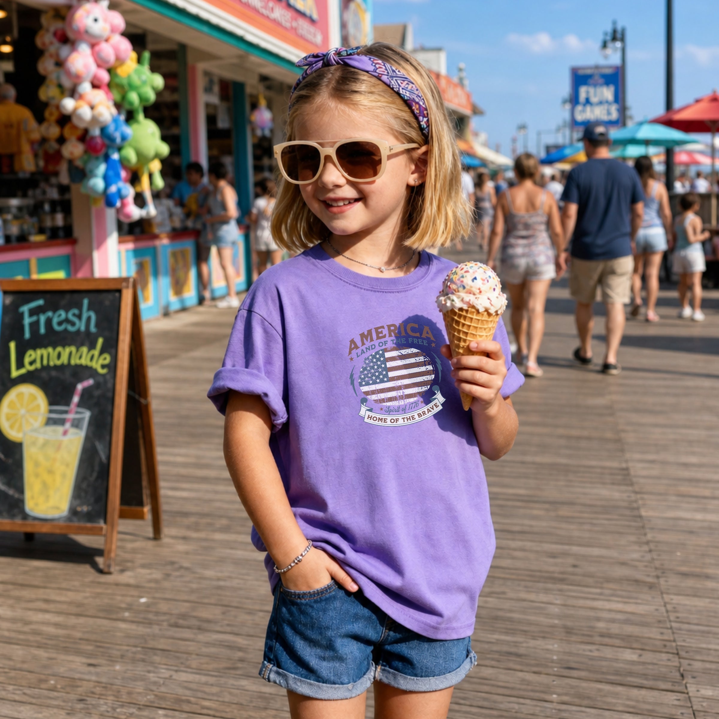 Home of the Brave, Land of the Free 250 Flag Youth Tee Main image