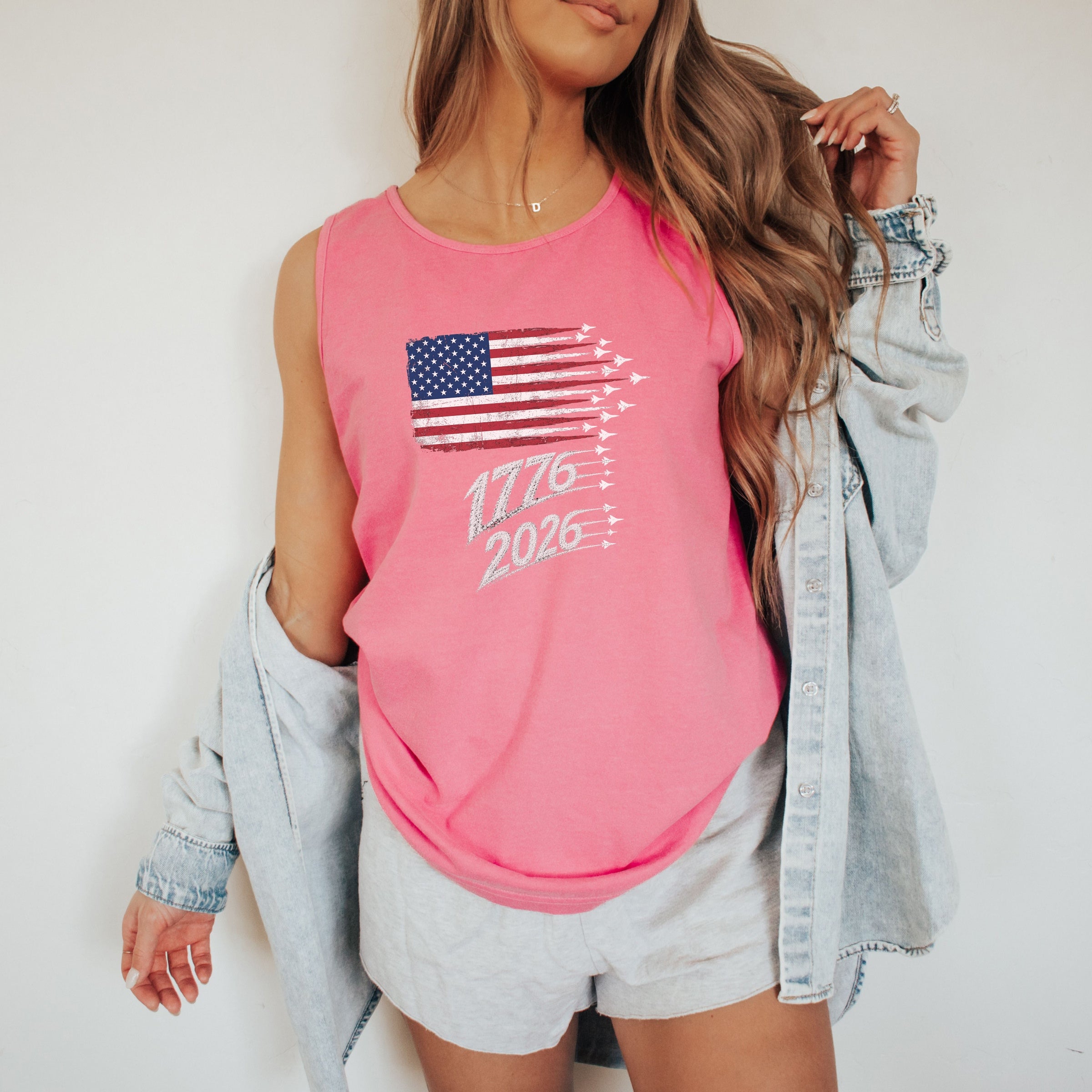Jets Flag 1776–2026 America 250 Flag Tank Top, Patriotic Independence Day