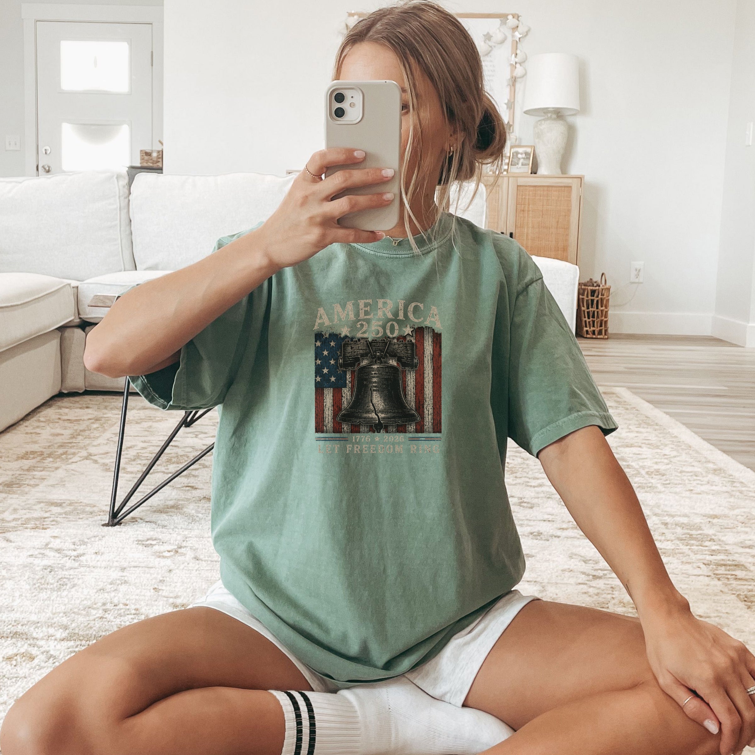 America 250 Liberty Bell Vintage T‑Shirt, US 1776 2026 Patriotic Graphic Tee