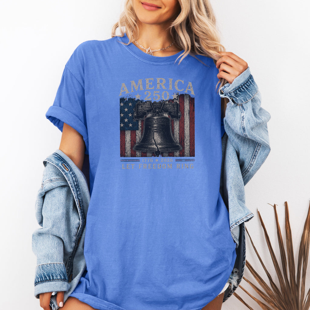 America 250 Liberty Bell Vintage T‑Shirt, US 1776 2026 Patriotic Graphic Tee