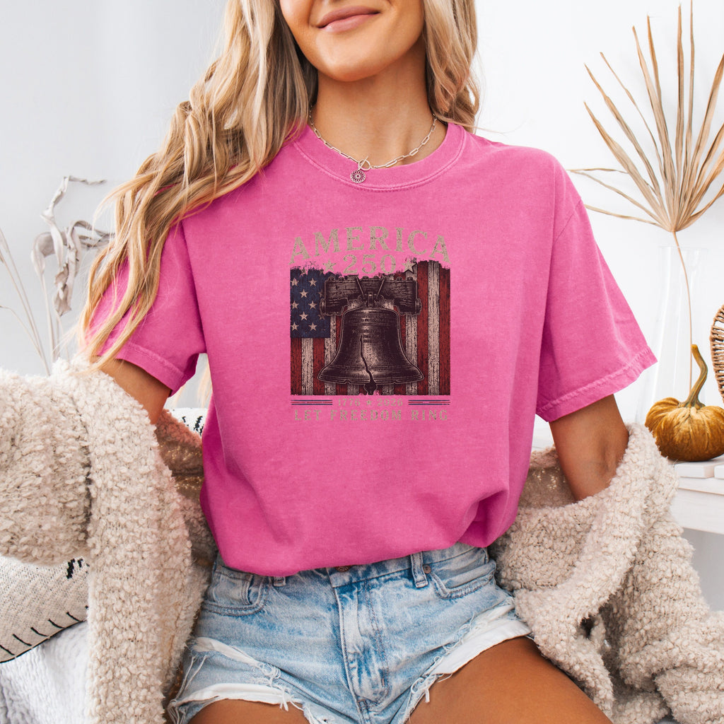 America 250 Liberty Bell Vintage T‑Shirt, US 1776 2026 Patriotic Graphic Tee
