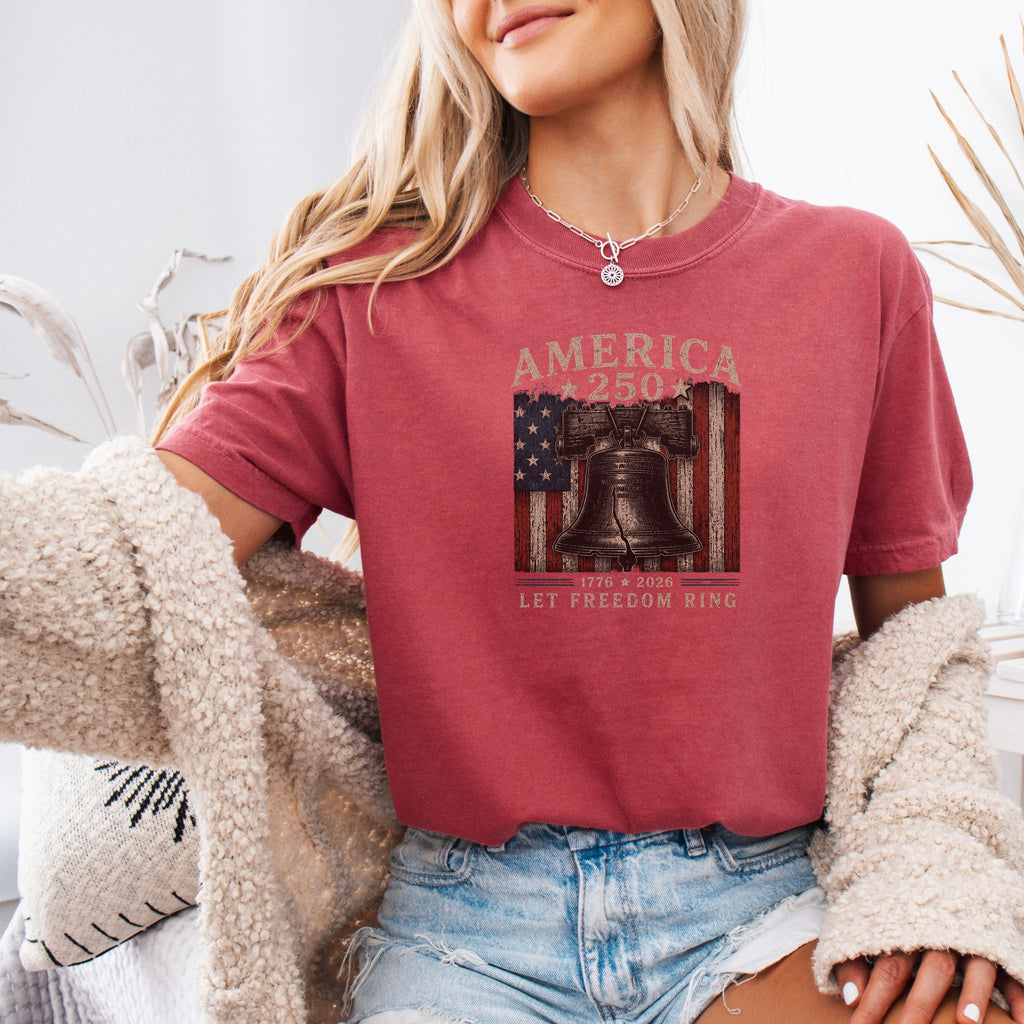 America 250 Liberty Bell Vintage T‑Shirt, US 1776 2026 Patriotic Graphic Tee