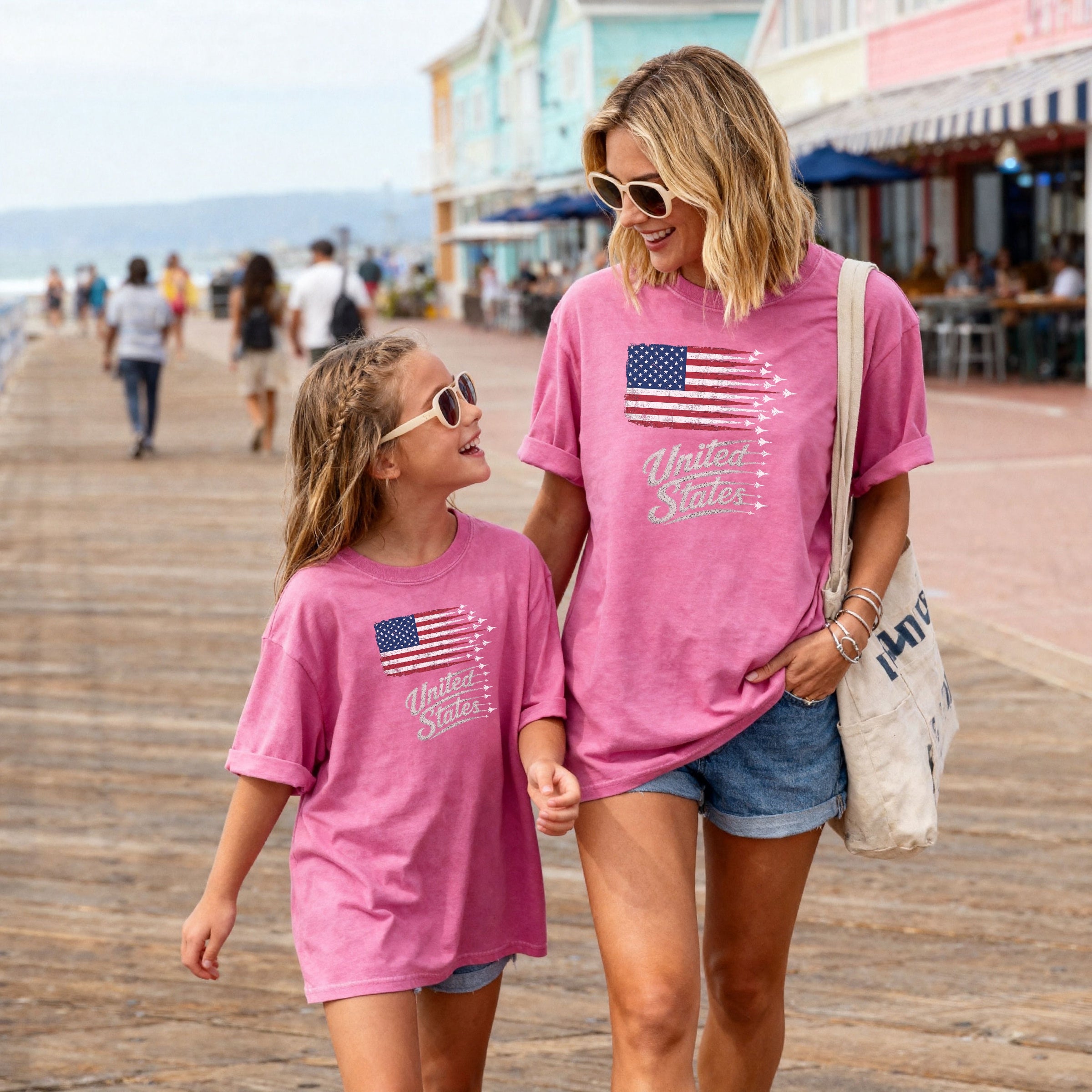 Youth American Flag Tee – "United States" Jet Tribute Patriotic Shirt