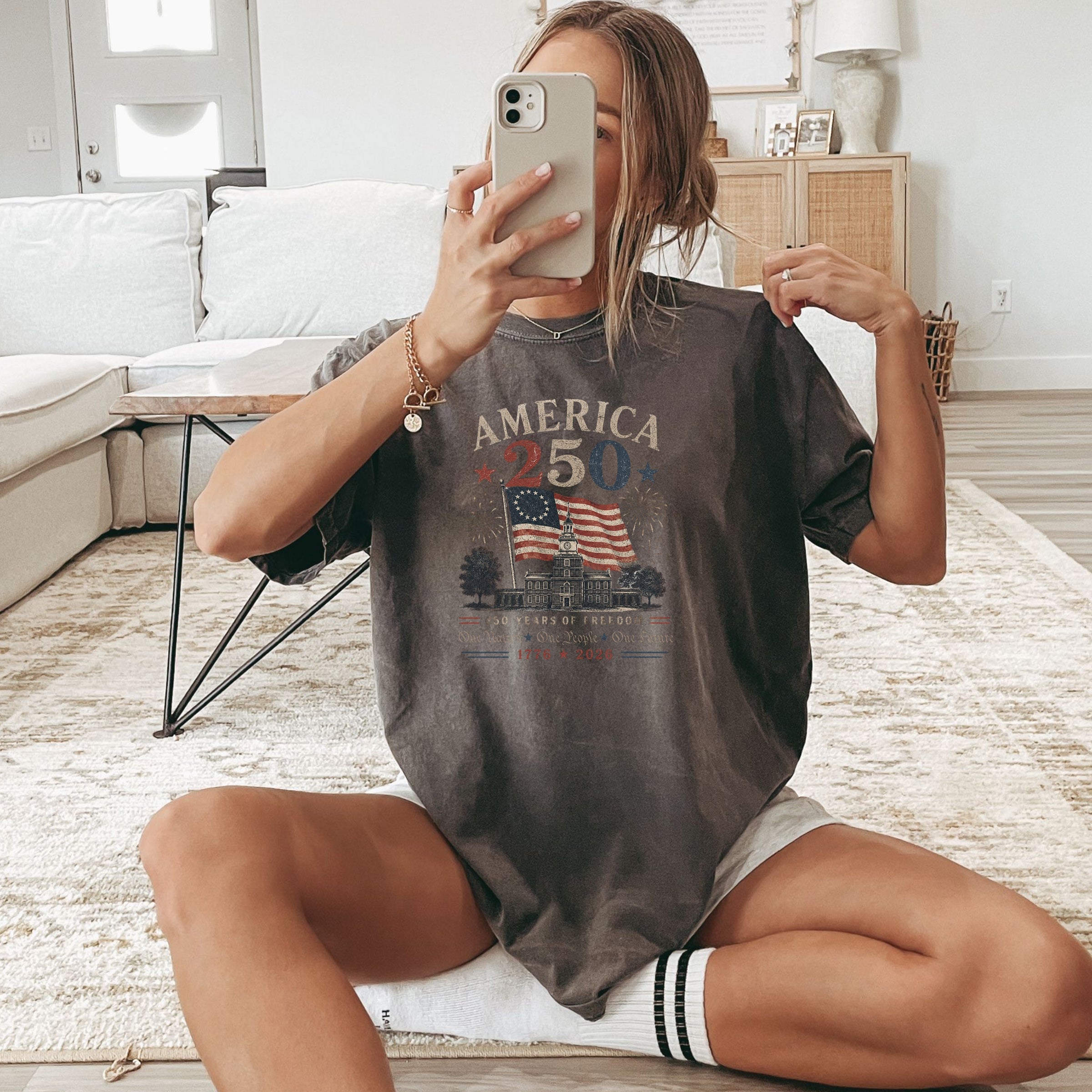 America 250 Anniversary T-Shirt, 1776–2026 Flag Heritage Tee, One Nation One People One Future