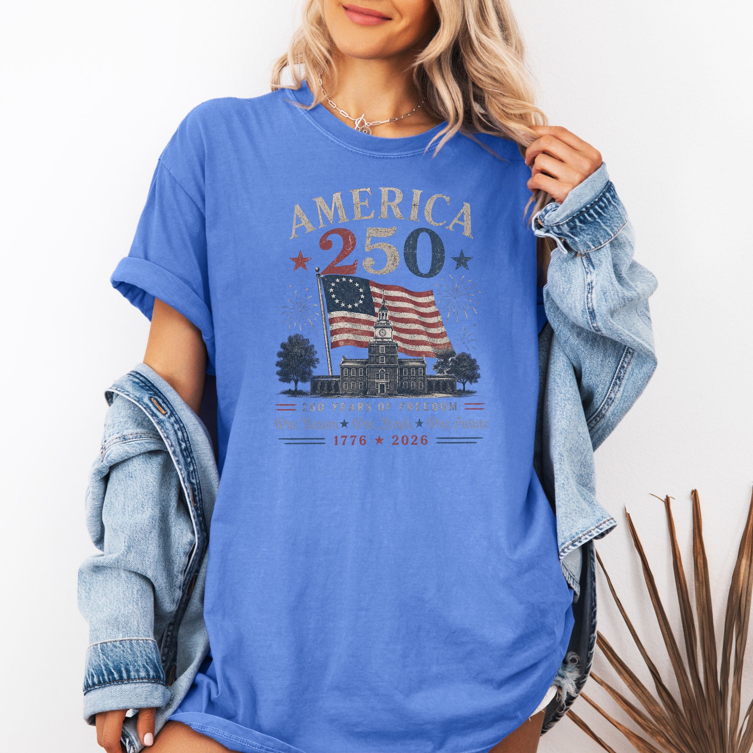 America 250 Anniversary T-Shirt, 1776–2026 Flag Heritage Tee, One Nation One People One Future