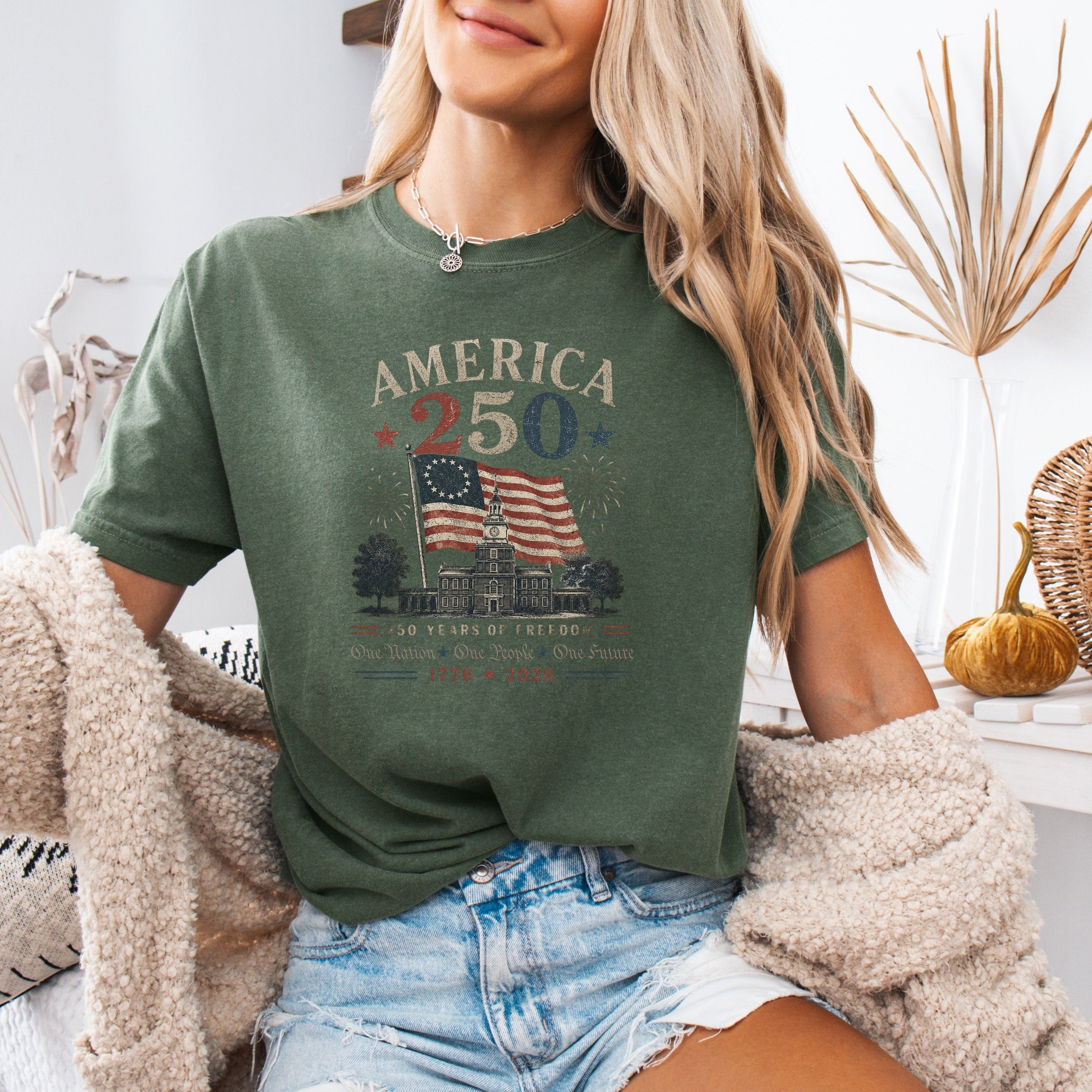 America 250 Anniversary T-Shirt, 1776–2026 Flag Heritage Tee, One Nation One People One Future