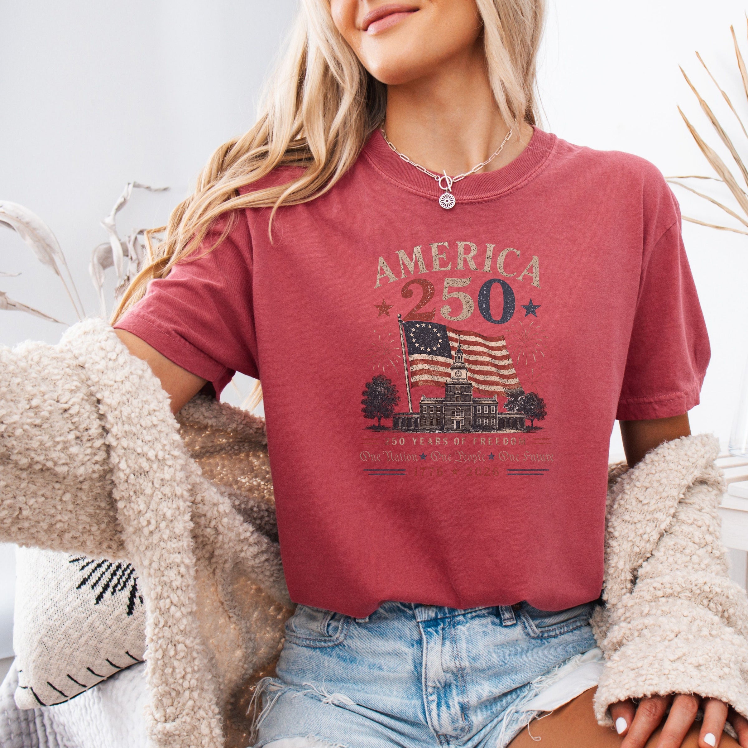 America 250 Anniversary T-Shirt, 1776–2026 Flag Heritage Tee, One Nation One People One Future