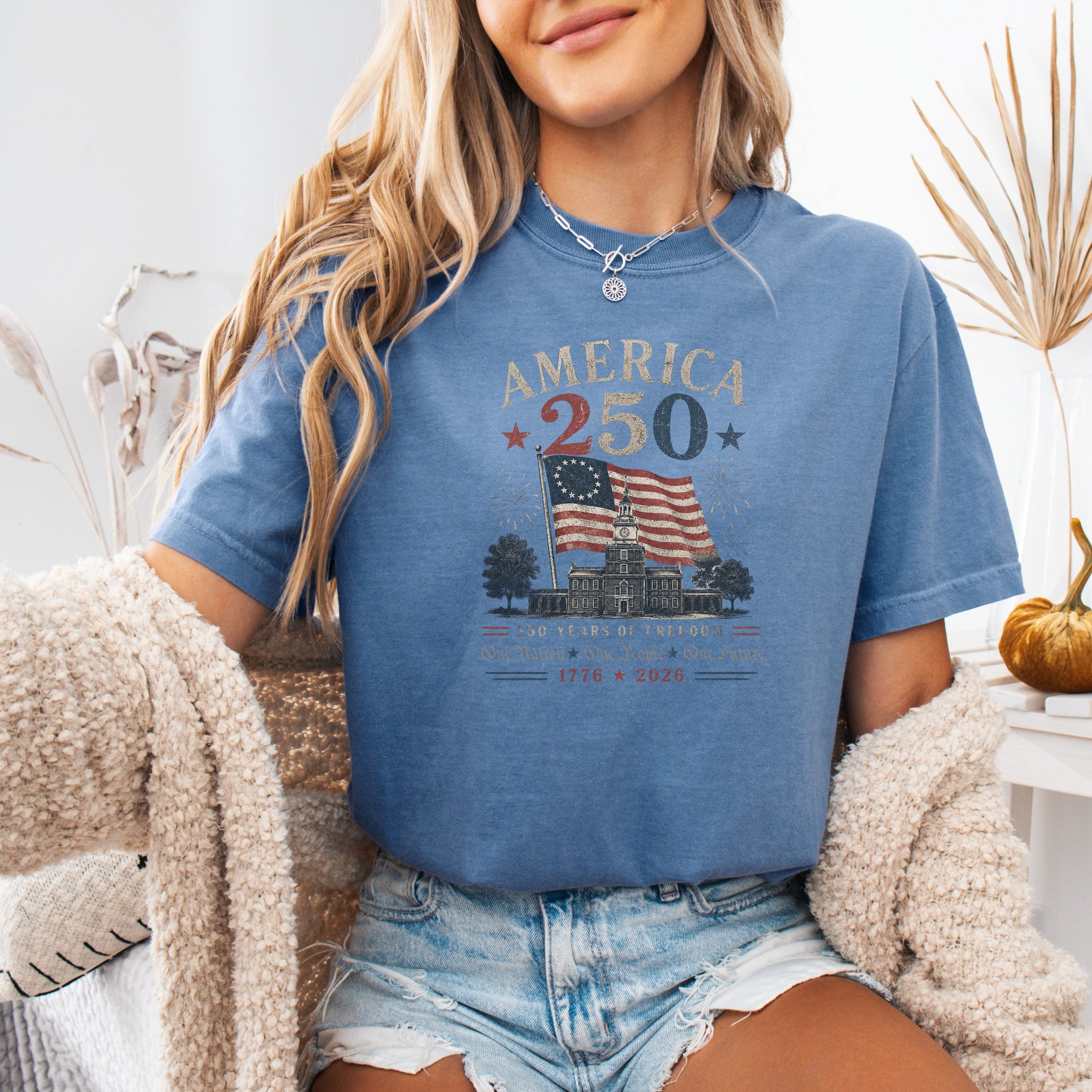 America 250 Anniversary T-Shirt, 1776–2026 Flag Heritage Tee, One Nation One People One Future