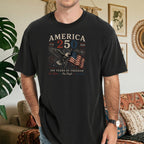 America 250 Eagle & Flag T-Shirt, 250 Years of Freedom Patriotic Tee