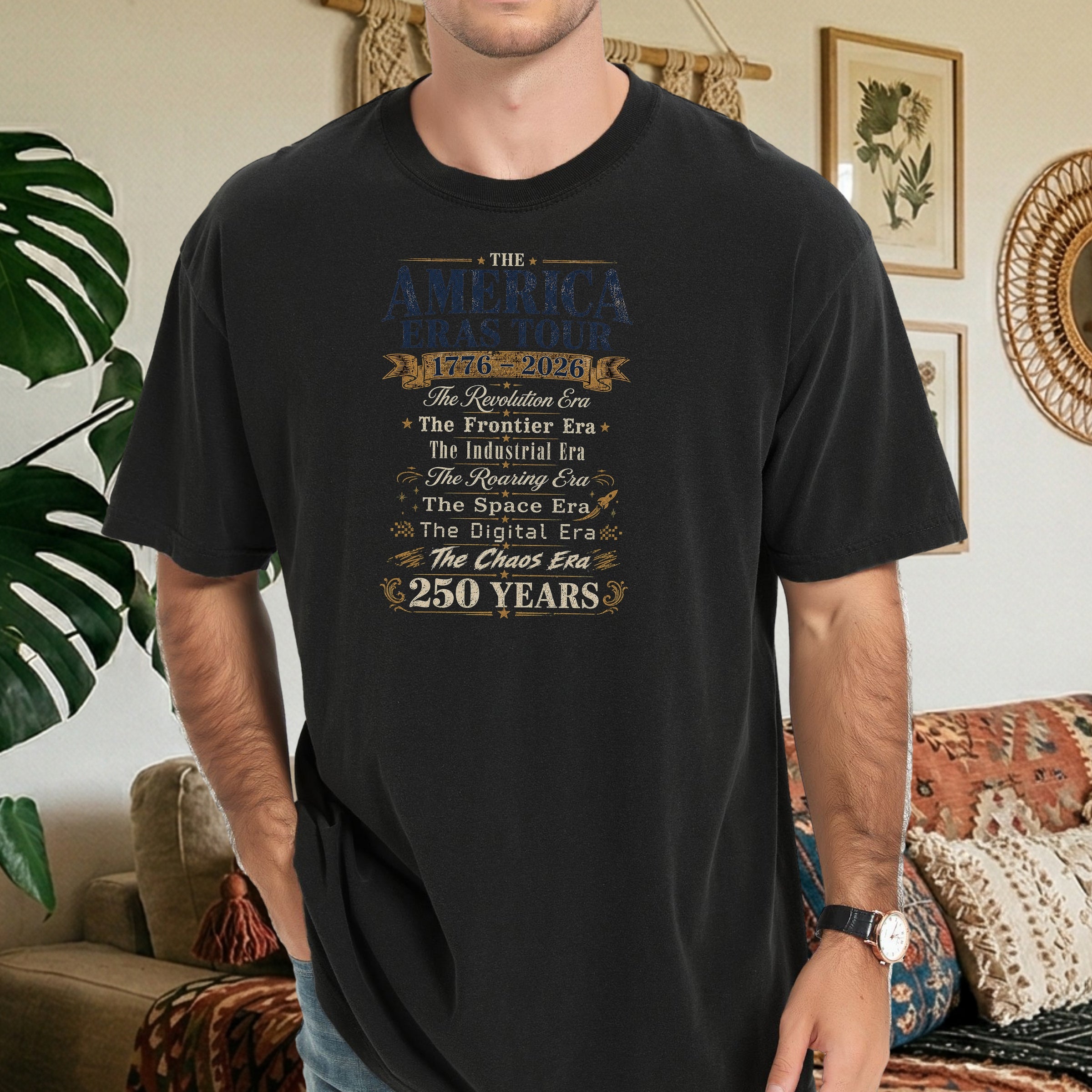 America Eras Tour 1776–2026 Vintage Patriotic T-Shirt — 250 Years Celebration