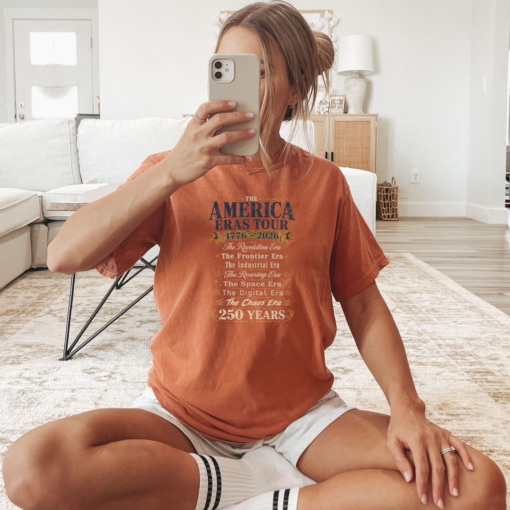 America Eras Tour 1776–2026 Vintage Patriotic T-Shirt — 250 Years Celebration